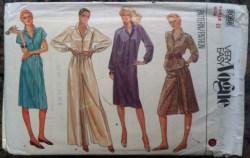 8068 VOGUE SS-LS A=TOP,SHORT DRESS,CULOTTES PATTERN 10,12